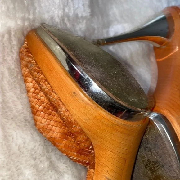 Marciano croc leather open toe stiletto mules Sz 9.5 - Picture 12 of 16